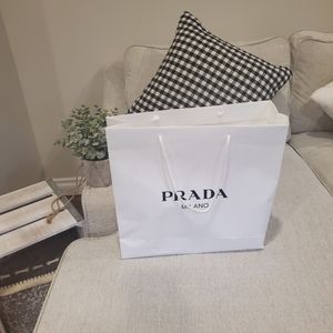 Authentic Prada white shopping bag